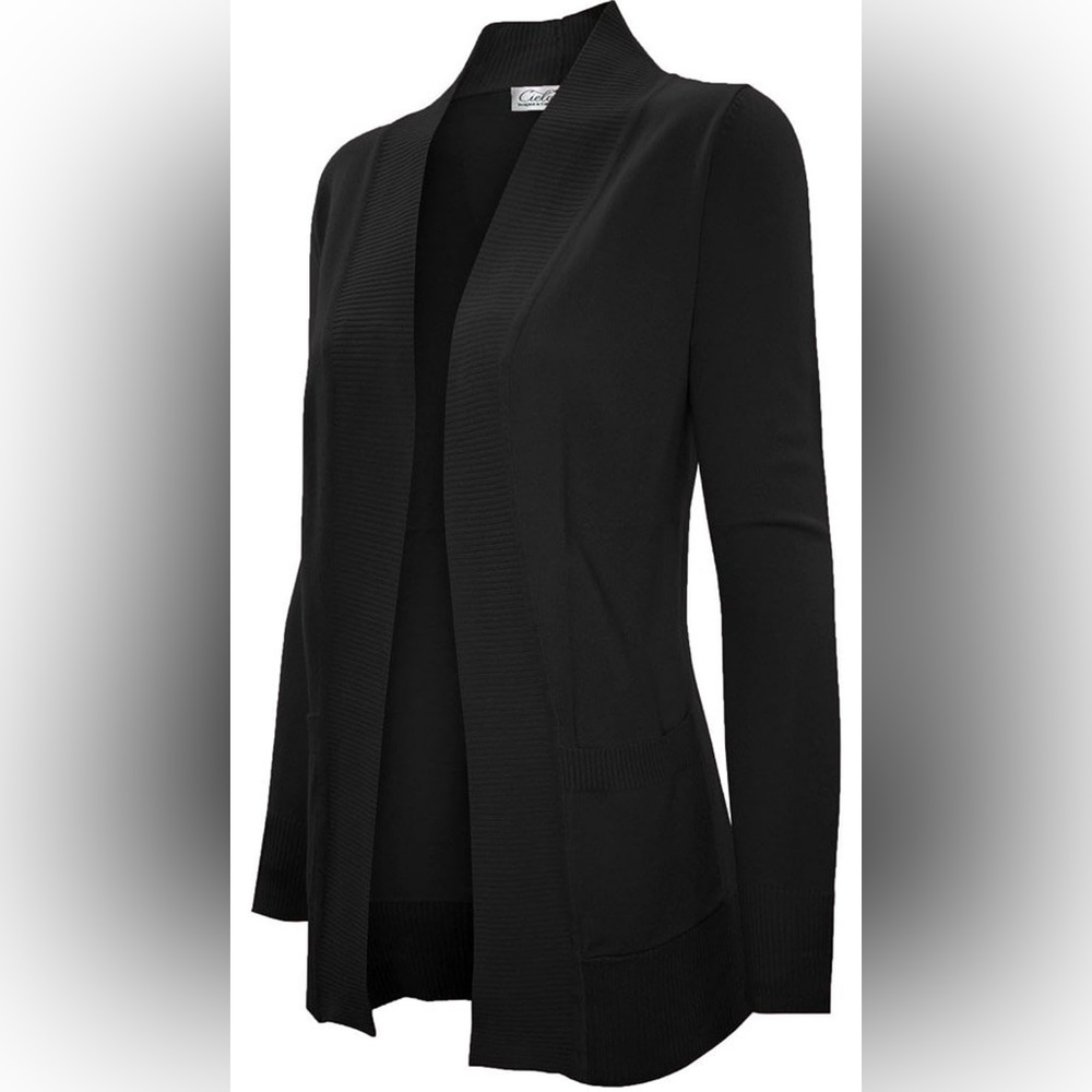 Women’s Solid Basic Open Knit Cardigan w/ Pockets. Brand New & Never Worn!